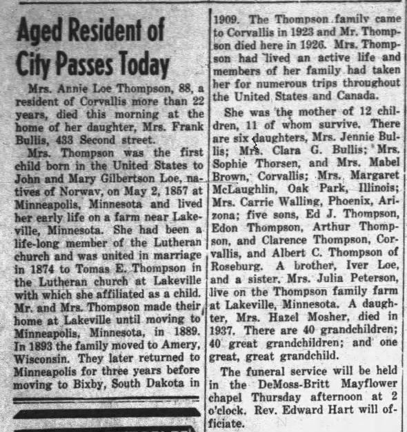 Clipping from Corvallis Gazette-Times